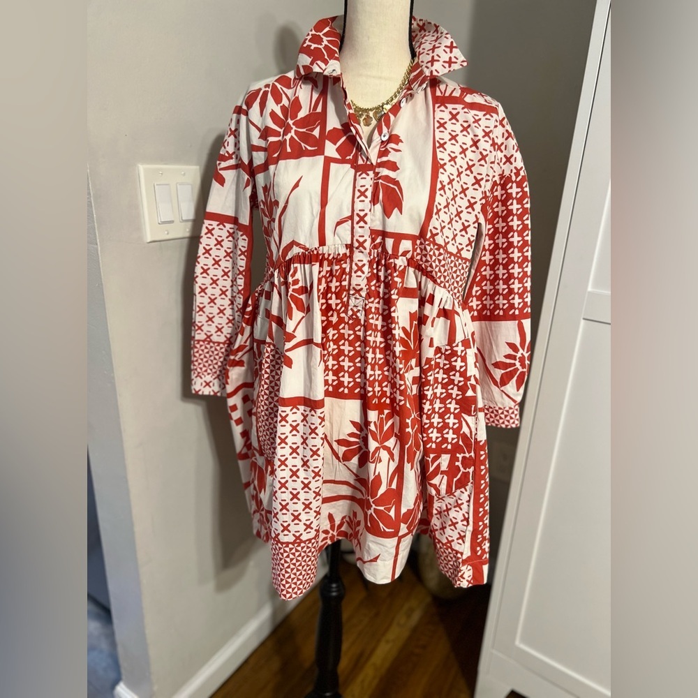 Maeve Red and White Long Sleeve Dress Shirt - Picture 3 of 8